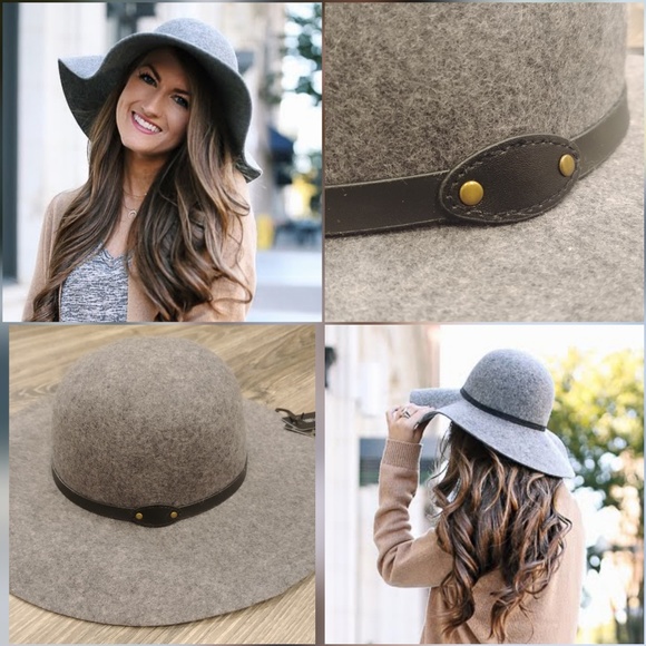 David & Young Accessories - David &Young Wool Heather Grey Floppy Hat